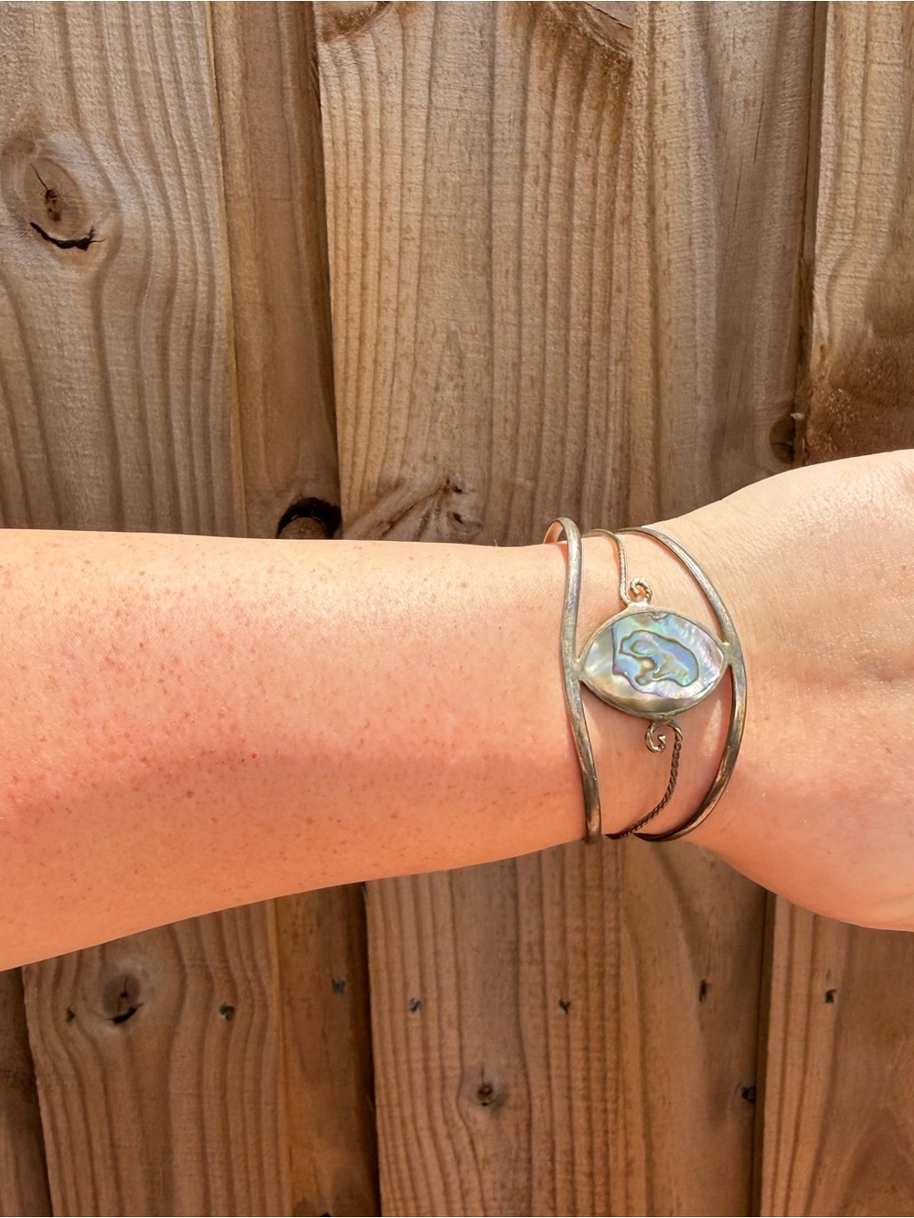 Alpaca Abalone Shell Cuff Bracelet - Women’s Wearable